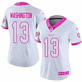 Women Nike Steelers 13 James Washington White Pink Rush Limited Jersey Dzhi,baseball caps,new era cap wholesale,wholesale hats